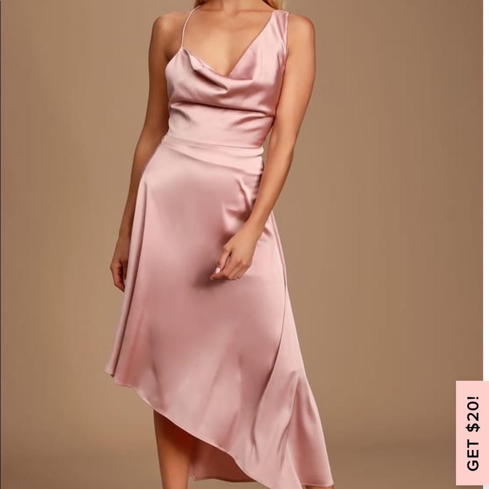Lulus Sereno Mauve Satin Dress